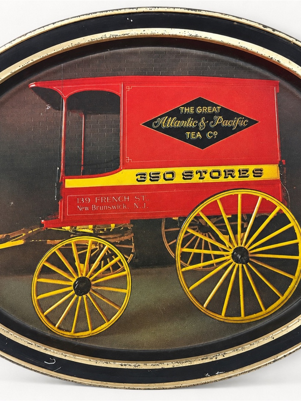 Vintage A&P Great Atlantic Pacific Tea Co Oval Advertising Tray